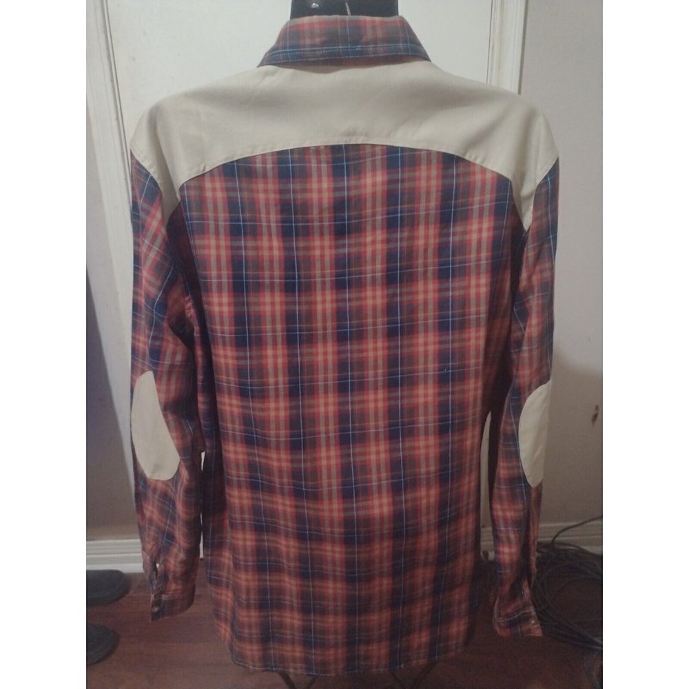 Men's Pride of The Nation Long Sleeve MultiColor Button Shirt 2XL Elbow Patch - Picture 5 of 11